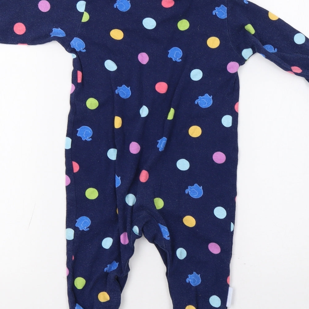 Matalan Baby Blue Polka Dot  Babygrow One-Piece Size 6-9 Months