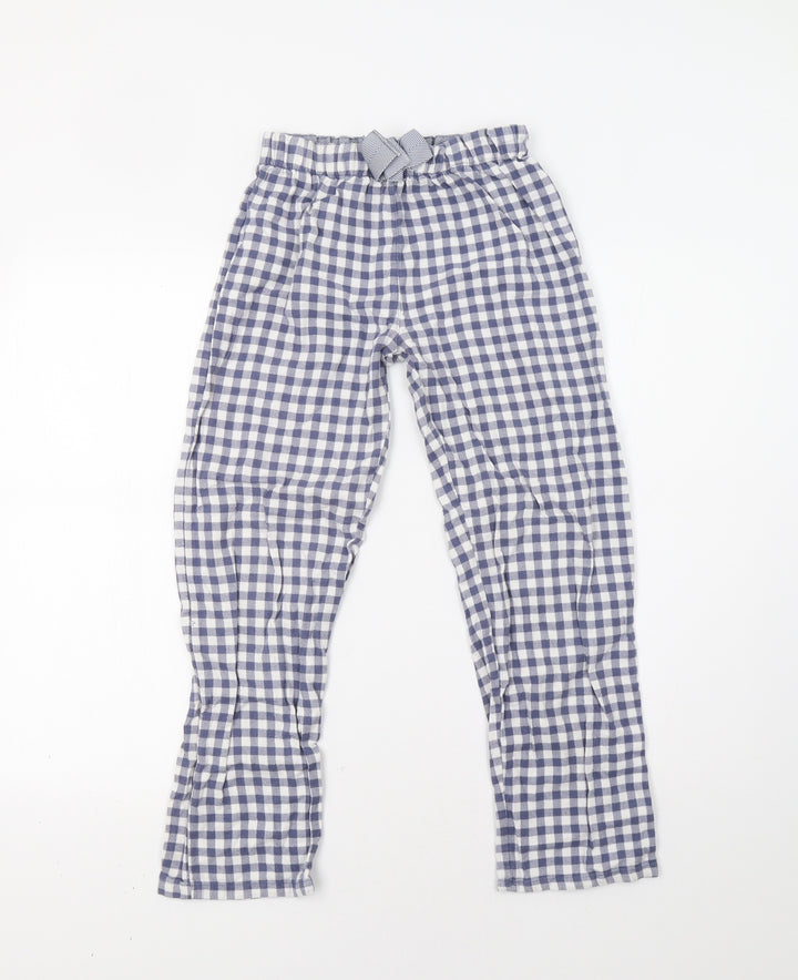 NEXT Girls Blue Check Pyjama Pants Size 11 Years