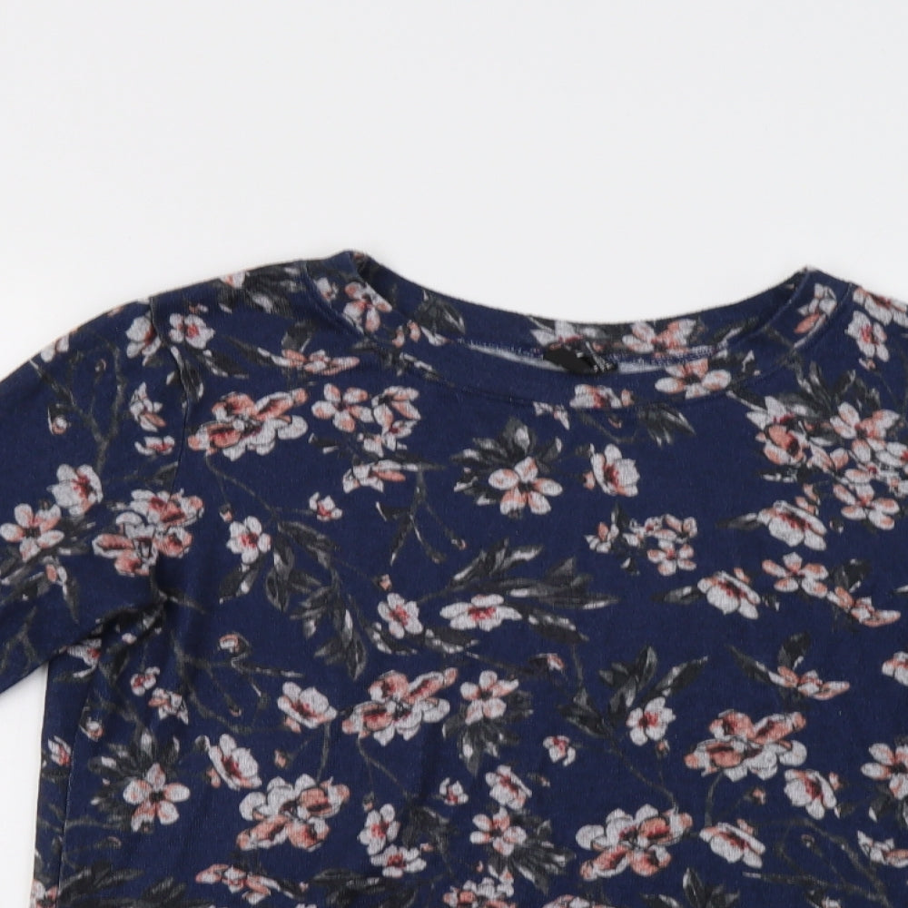 Izabel London Womens Blue Floral  Pullover Jumper Size 14