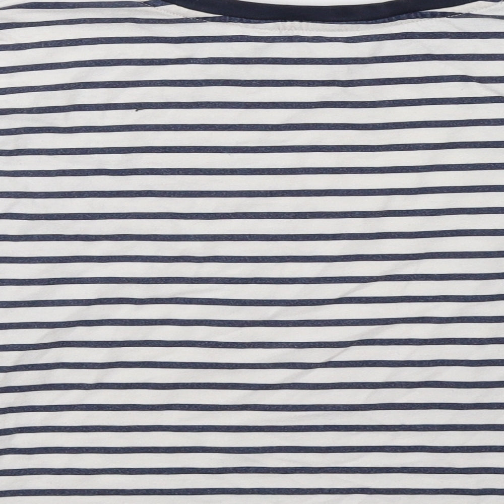 H&M Girls White Striped  Basic T-Shirt Size 5-6 Years