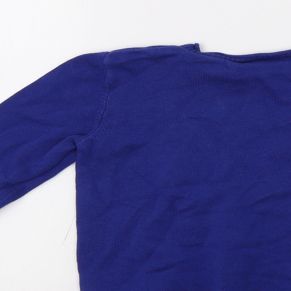 M&S Girls Blue   Pullover Jumper Size 4-5 Years  - Christmas Tree