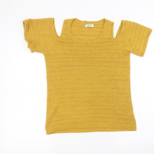Papaya Womens Yellow   Basic T-Shirt Size 12