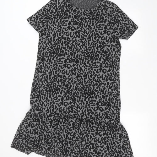 TU Womens Grey Animal Print  A-Line  Size 10