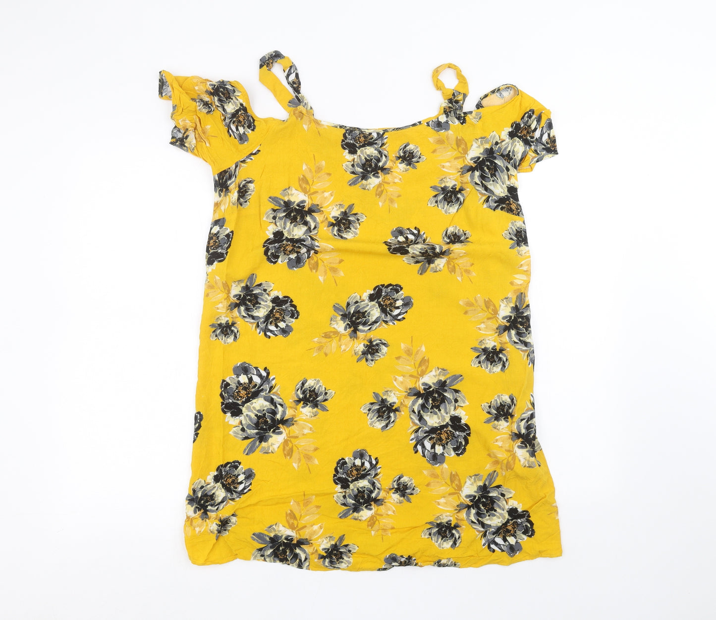 Papaya Womens Yellow Floral  Basic Blouse Size 16