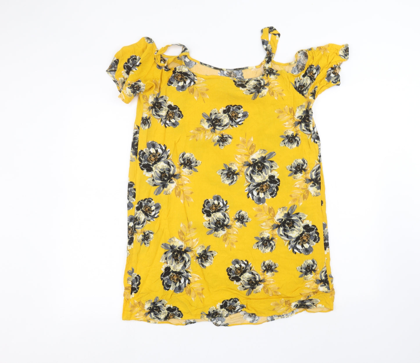 Papaya Womens Yellow Floral  Basic Blouse Size 16