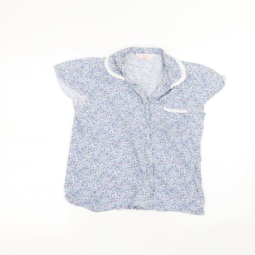 Secret Womens Blue Floral  Basic Button-Up Size S