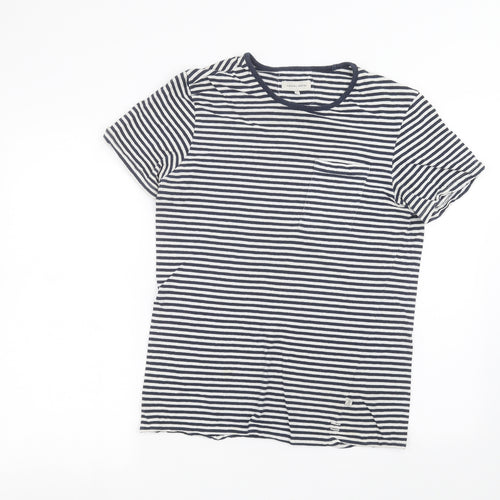 casual friday Womens White Striped  Basic T-Shirt Size M