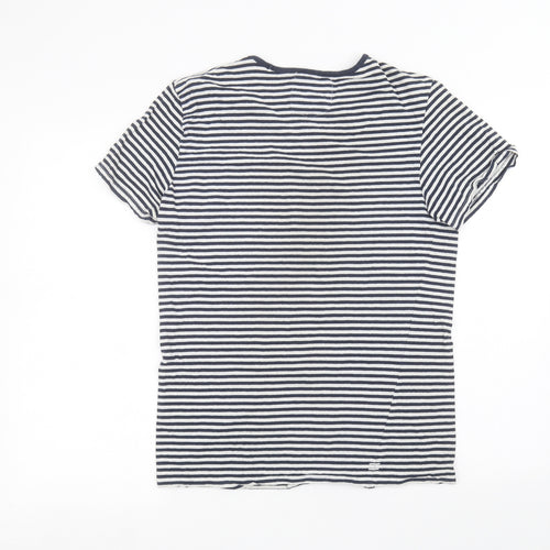 casual friday Womens White Striped  Basic T-Shirt Size M