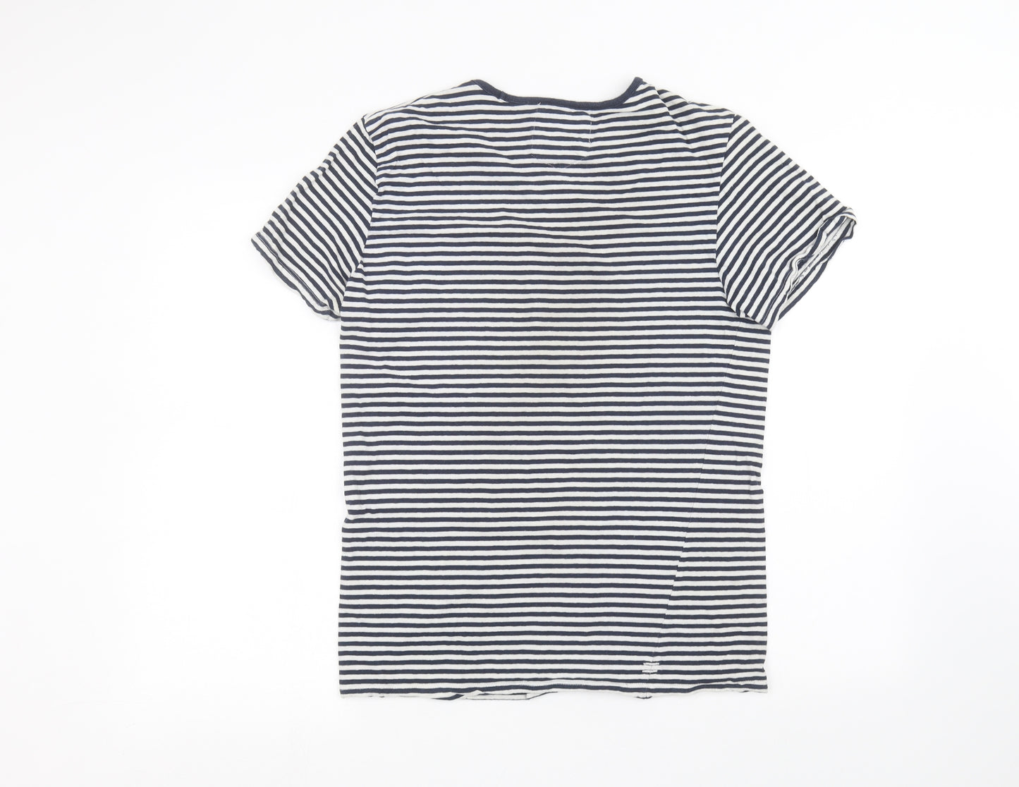 casual friday Womens White Striped  Basic T-Shirt Size M