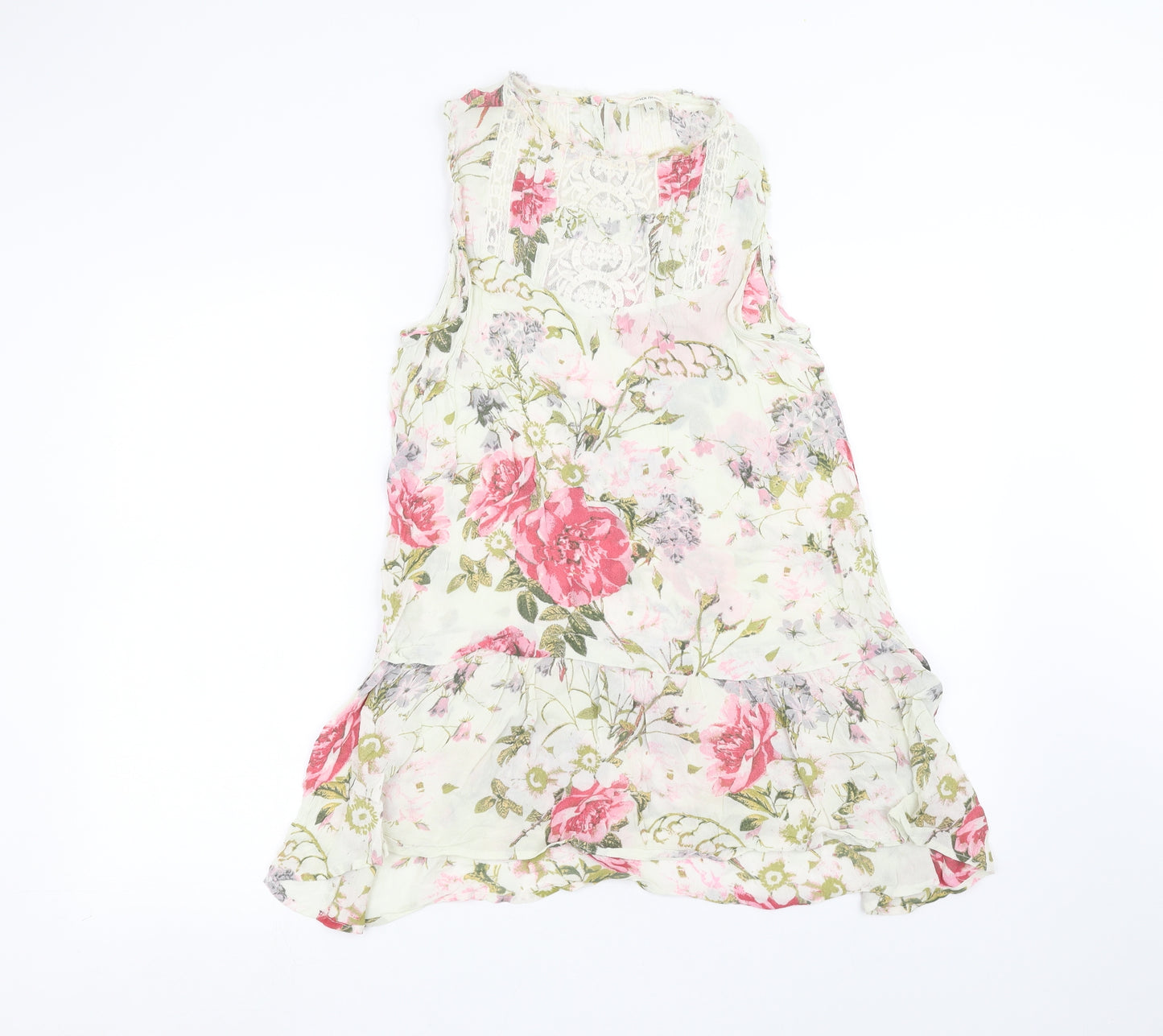 River Island Womens White Floral  A-Line  Size 16