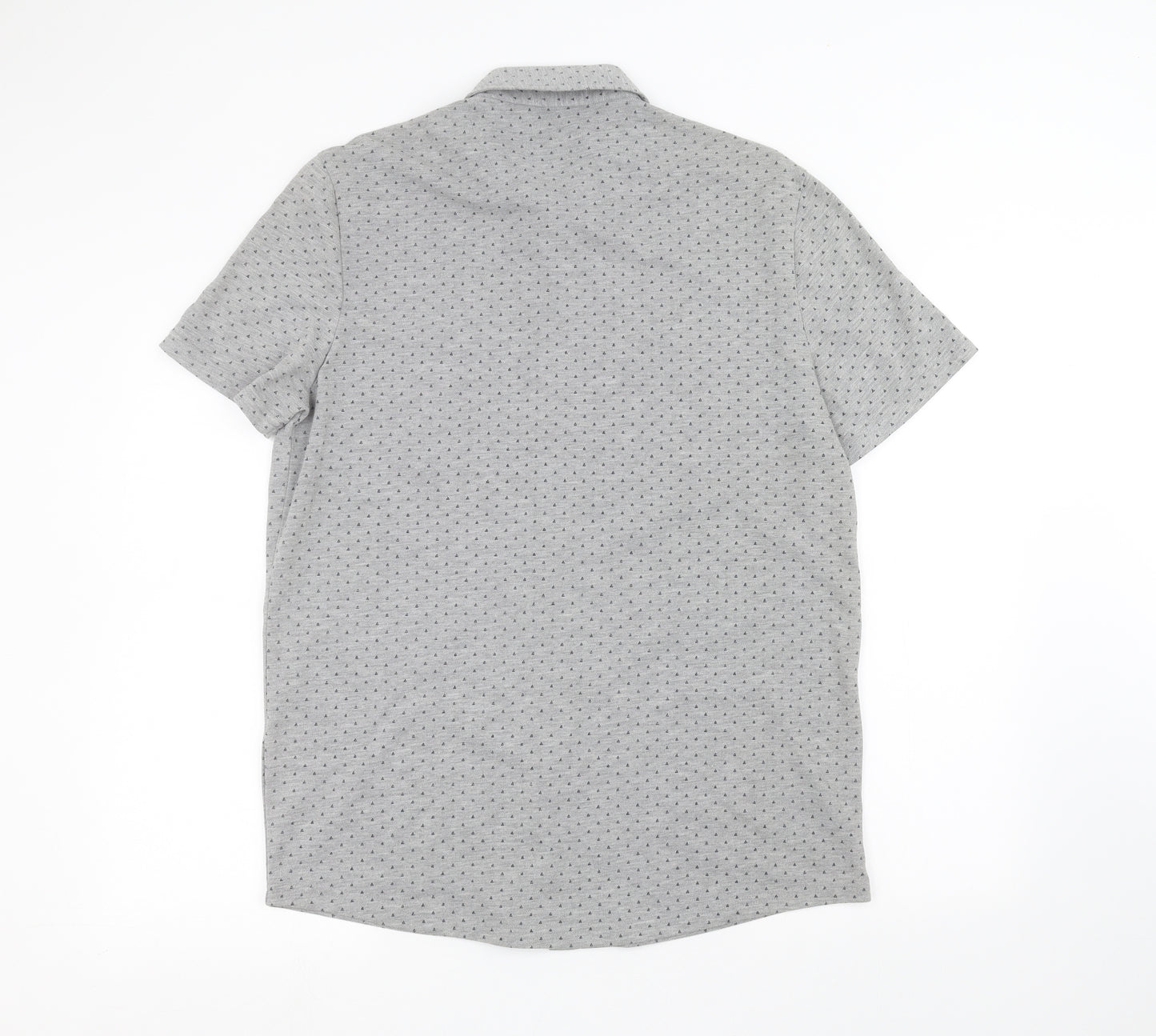 George Mens Grey Polka Dot   Dress Shirt Size L