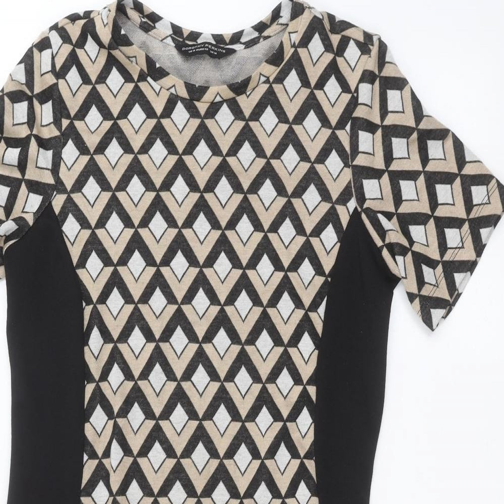 Dorothy Perkins Womens Brown Animal Print  Pullover Jumper Size 14