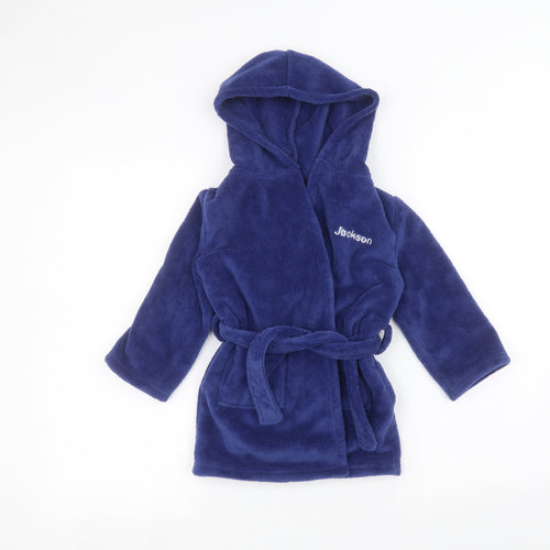 Preworn Boys Blue Solid   Robe Size 2-3 Years