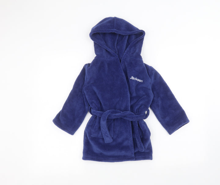 Preworn Boys Blue Solid Robe Size 2-3 Years