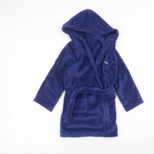 Preworn Boys Blue Solid   Robe Size 4-5 Years