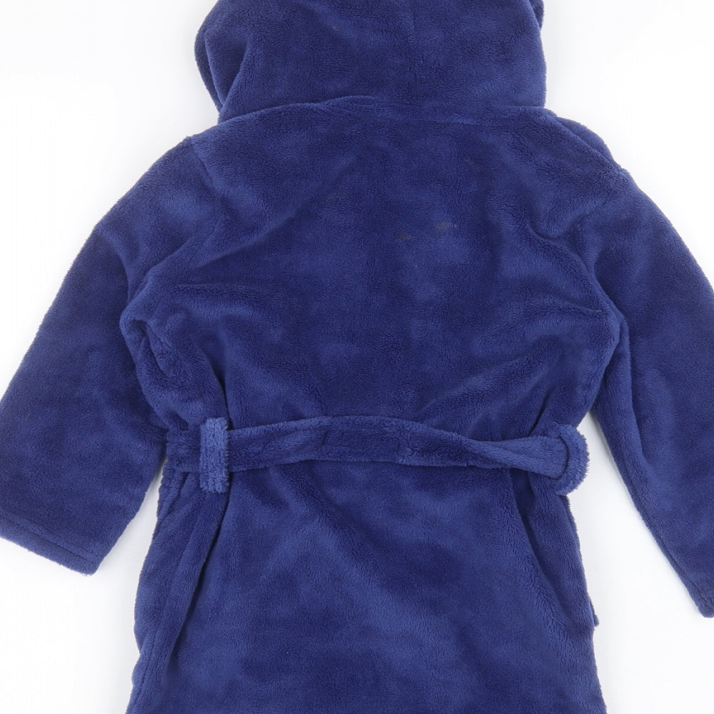 Preworn Boys Blue Solid   Robe Size 4-5 Years