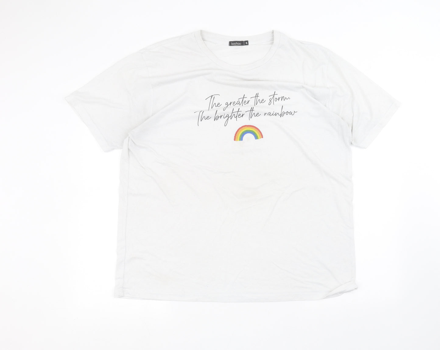 Boohoo Mens White    T-Shirt Size XL