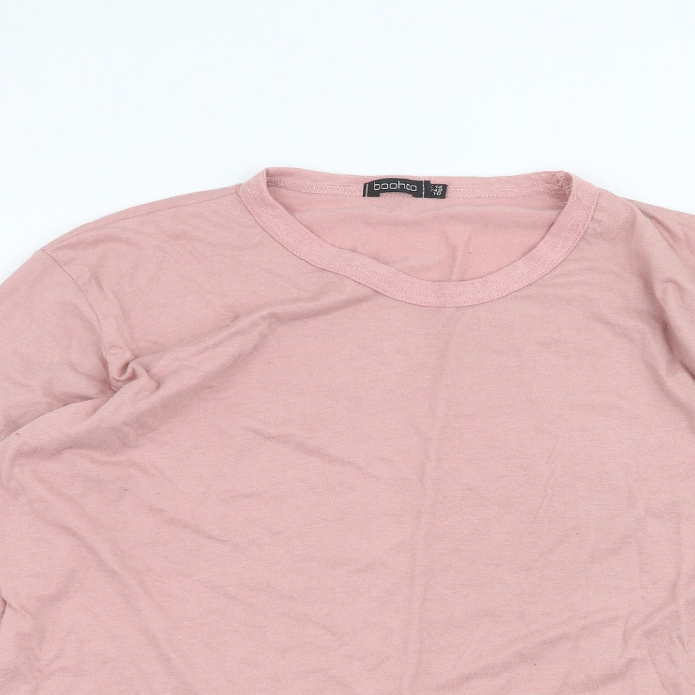 Boohoo Womens Pink   Basic T-Shirt Size 14