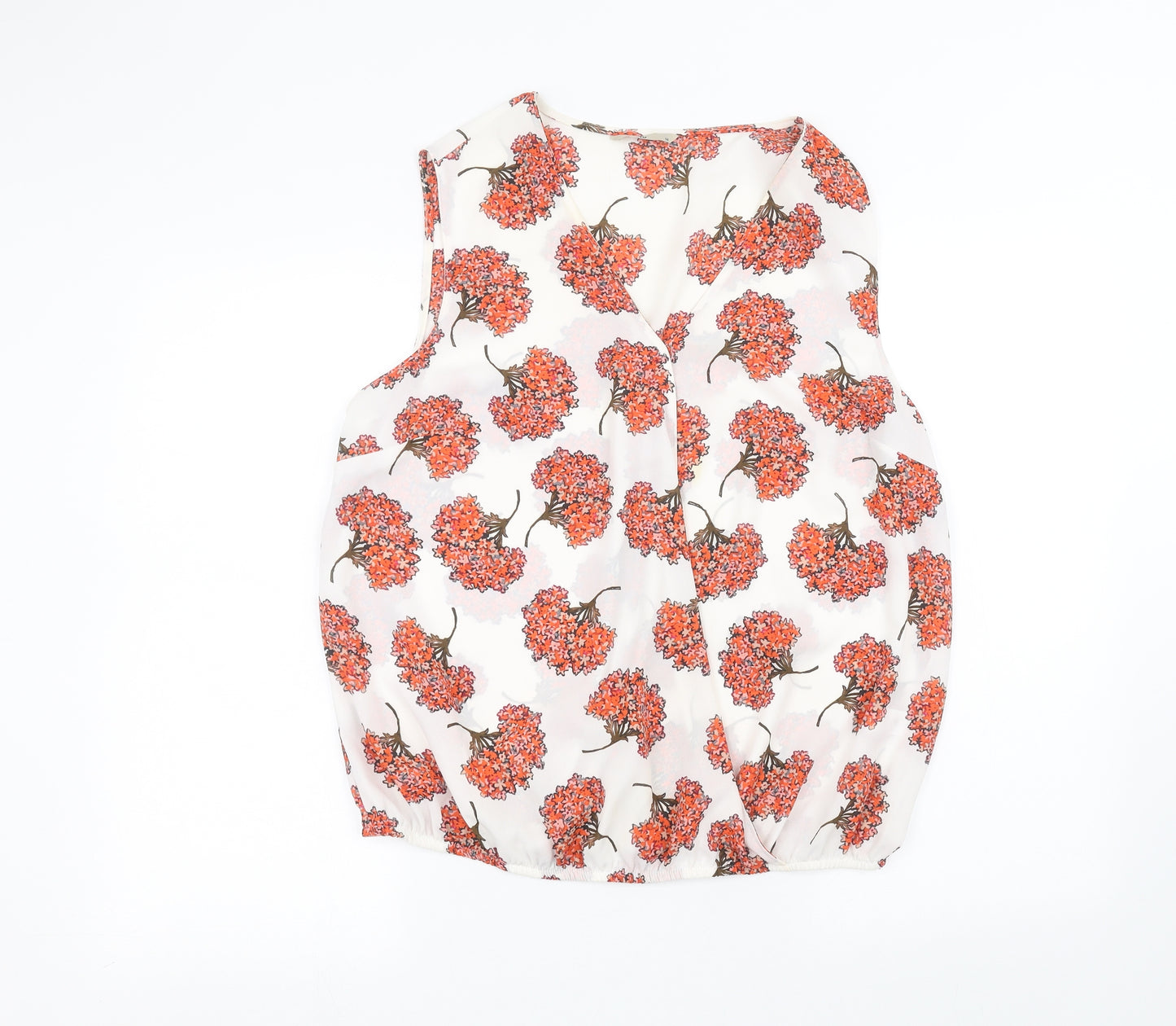 TU Womens White Floral  Basic Blouse Size 18