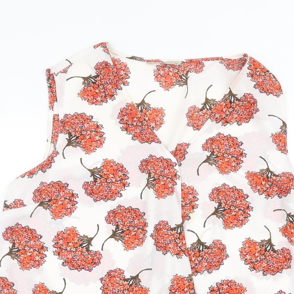 TU Womens White Floral  Basic Blouse Size 18