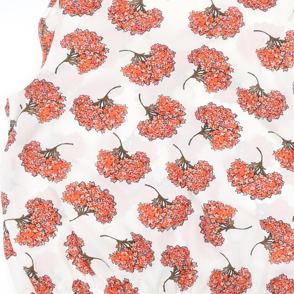 TU Womens White Floral  Basic Blouse Size 18