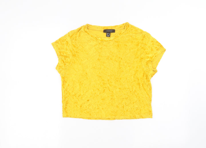 Atmosphere Womens Yellow Basic T-Shirt Size 14