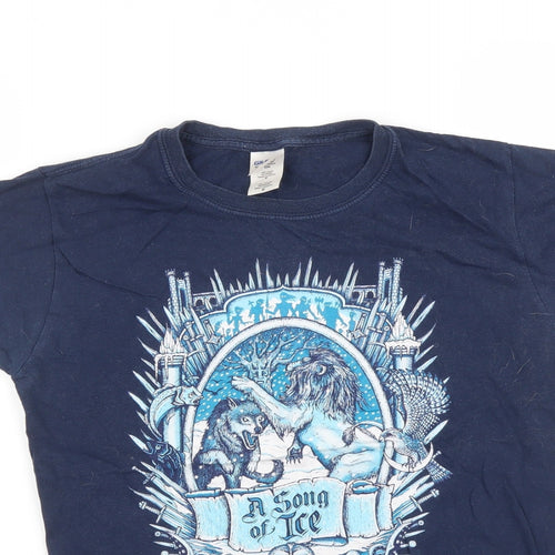 Gildan Mens Blue    T-Shirt Size S
