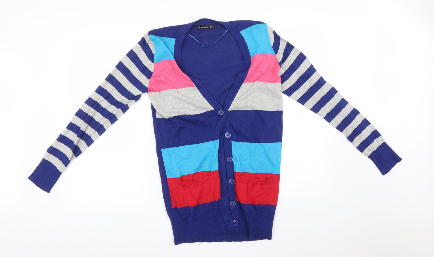 Atmosphere Womens Multicoloured Striped  Cardigan Jumper Size 10