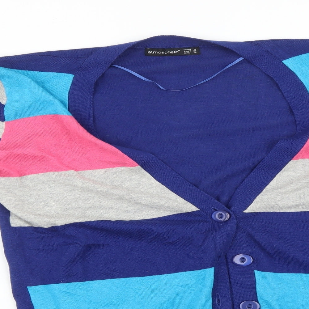 Atmosphere Womens Multicoloured Striped  Cardigan Jumper Size 10