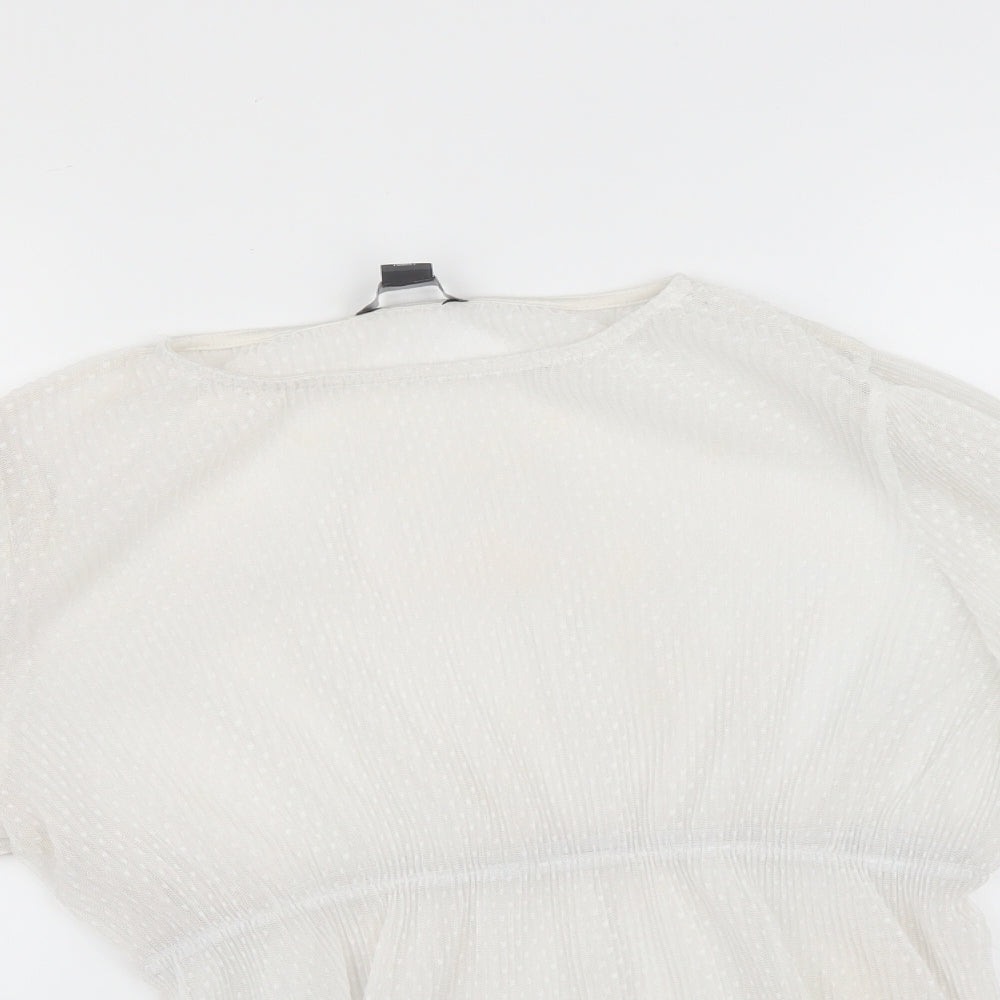 PRIMARK  Womens White Polka Dot  Basic T-Shirt Size S