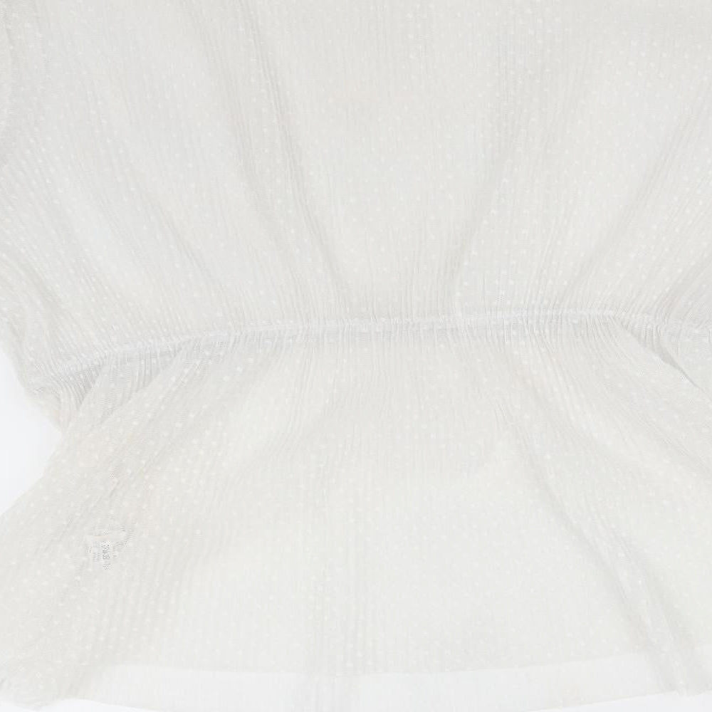 PRIMARK  Womens White Polka Dot  Basic T-Shirt Size S