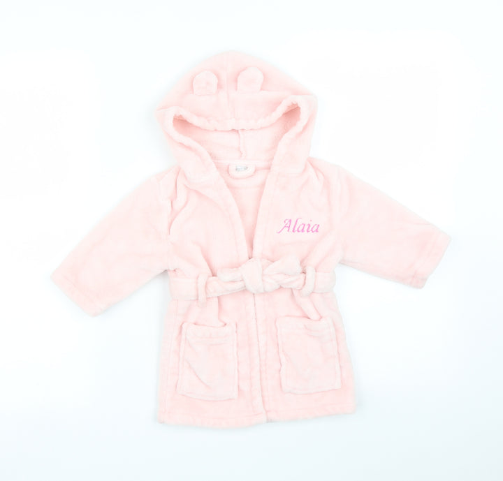 MY1STYEARS Girls Pink Solid   Robe Size 6-9 Months