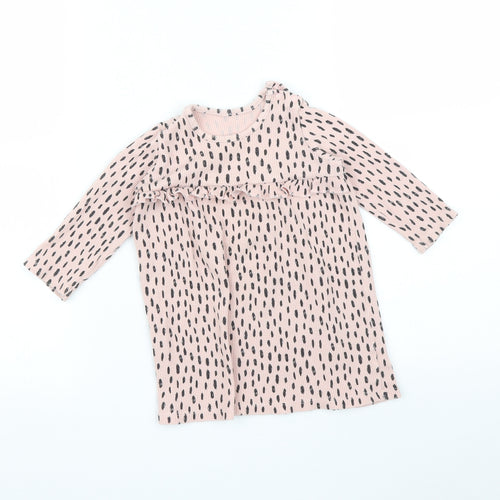 George Girls Pink Polka Dot  Basic T-Shirt Size 12-18 Months