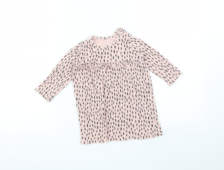 George Girls Pink Polka Dot Basic T-Shirt Size 12-18 Months