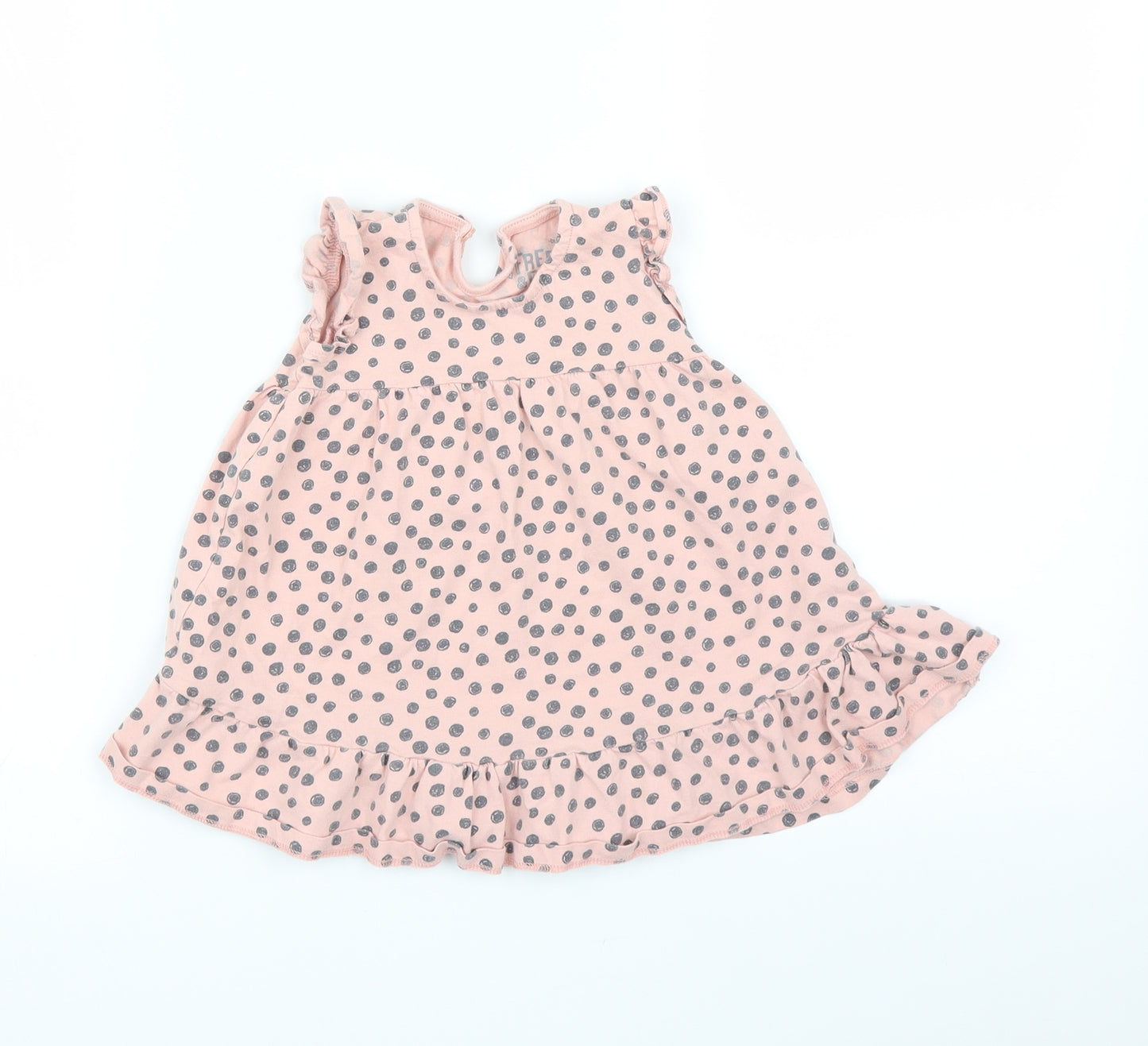 FRED & FLO Girls Pink Polka Dot  Basic T-Shirt Size 12-18 Months