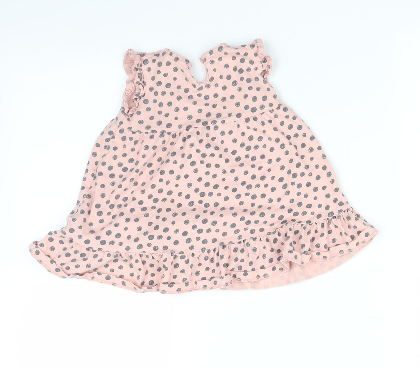 FRED & FLO Girls Pink Polka Dot  Basic T-Shirt Size 12-18 Months