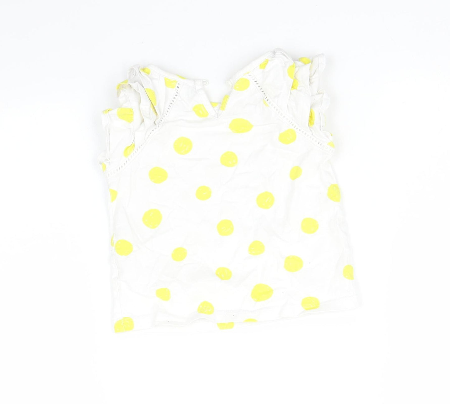 TU Girls White Geometric  Basic T-Shirt Size 12-18 Months