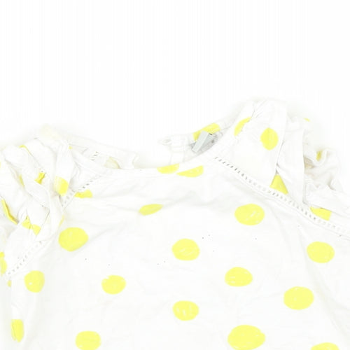 TU Girls White Geometric  Basic T-Shirt Size 12-18 Months