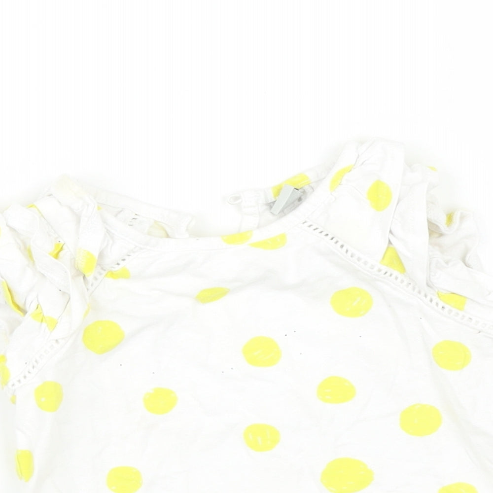 TU Girls White Geometric  Basic T-Shirt Size 12-18 Months