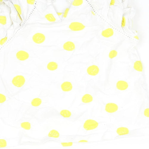 TU Girls White Geometric  Basic T-Shirt Size 12-18 Months