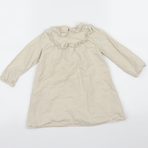 George Girls Beige Check  A-Line  Size 18-24 Months