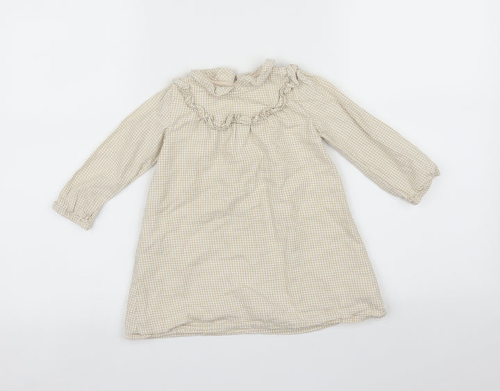 George Girls Beige Check A-Line Size 18-24 Months