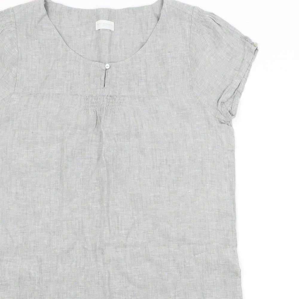 THE WHITE COMPANY Womens Grey   Basic Blouse Size 14