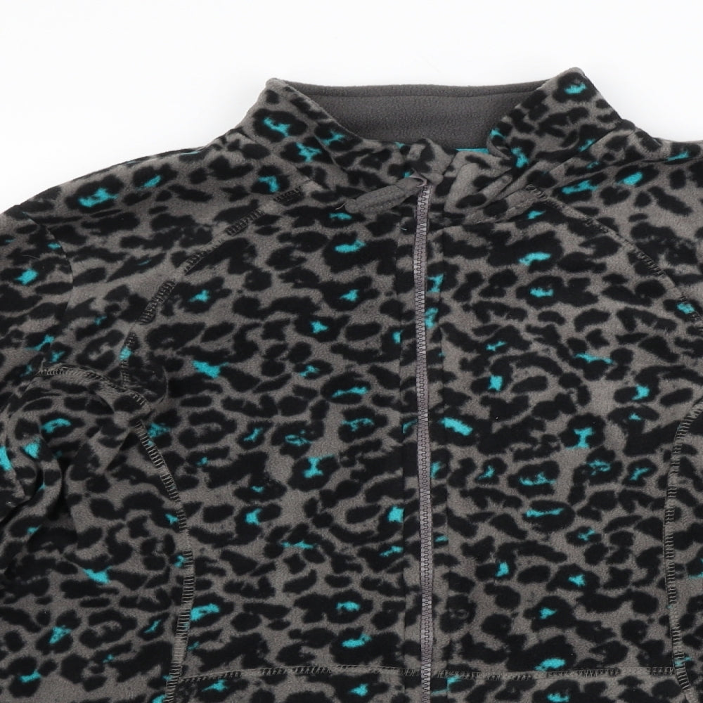 TU Womens Grey Animal Print  Full Zip Sweatshirt Size 16