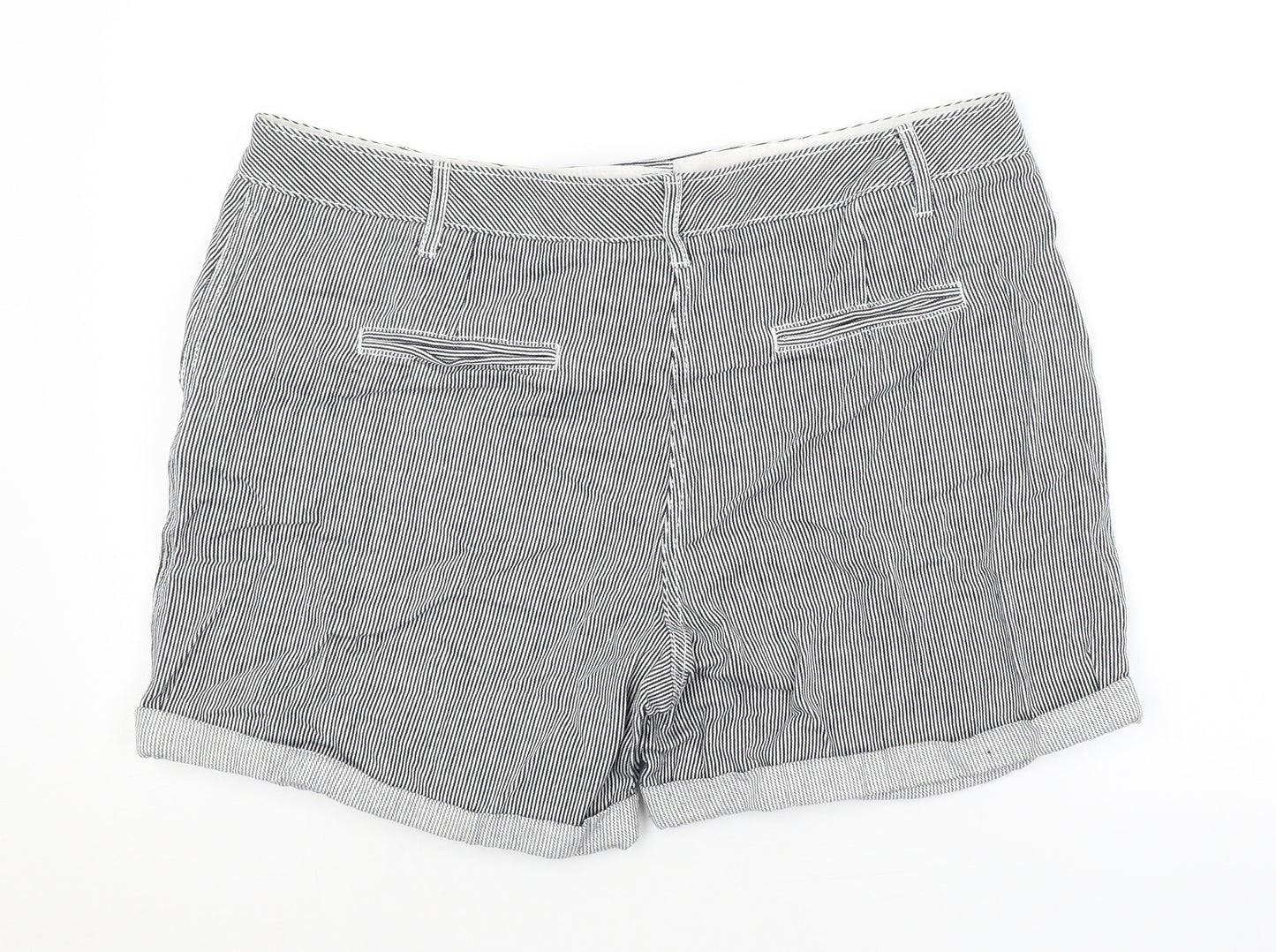 NEXT Womens Grey Striped  Hot Pants Shorts Size 16