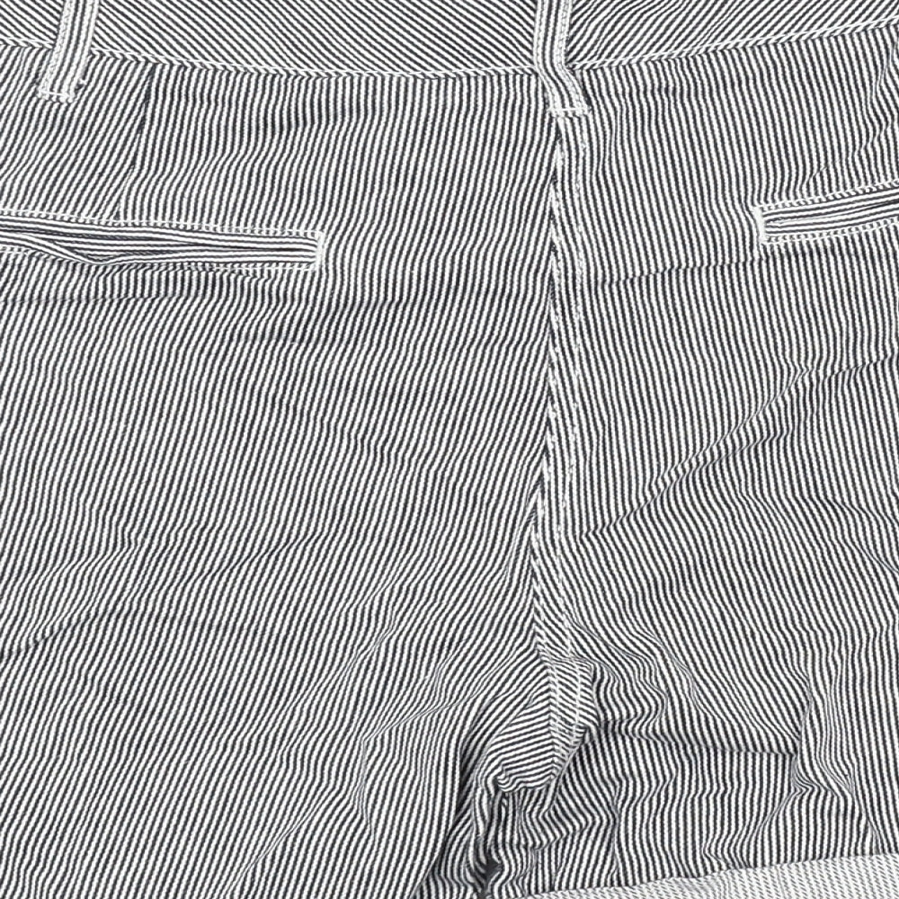 NEXT Womens Grey Striped  Hot Pants Shorts Size 16