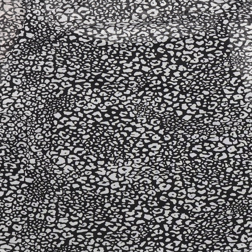 Preworn Womens Black Animal Print  Basic Blouse Size 14