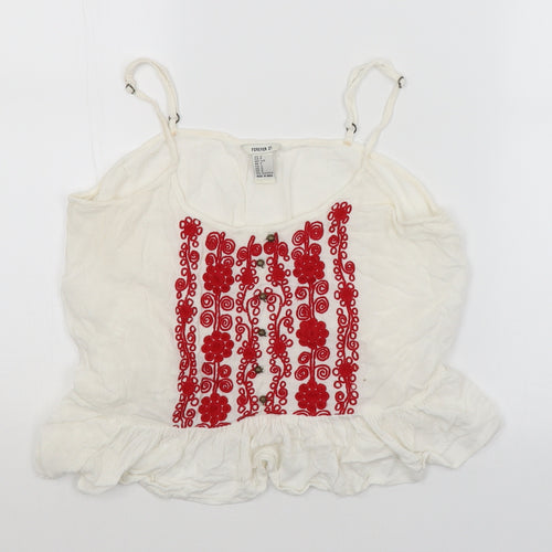 FOREVER 21 Womens White   Cropped Tank Size S