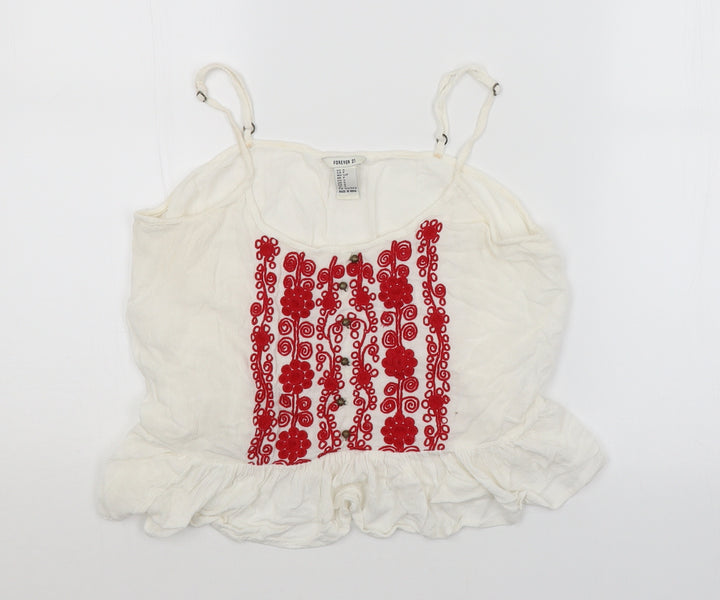 FOREVER 21 Womens White   Cropped Tank Size S