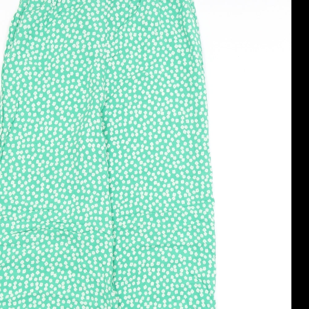New Look Womens Green Floral  Trousers  Size 10 L28 in
